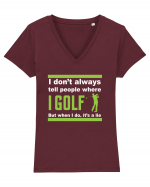 GOLF Tricou mânecă scurtă guler V Damă Evoker