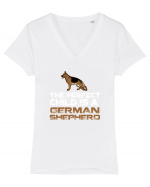 GERMAN SHEPHERD Tricou mânecă scurtă guler V Damă Evoker