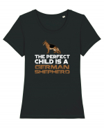 GERMAN SHEPHERD Tricou mânecă scurtă guler larg fitted Damă Expresser