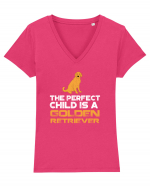 GOLDEN RETRIEVER Tricou mânecă scurtă guler V Damă Evoker