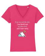 PHONE Tricou mânecă scurtă guler V Damă Evoker