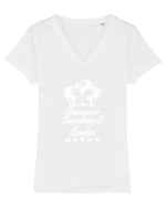 SUMMER Tricou mânecă scurtă guler V Damă Evoker