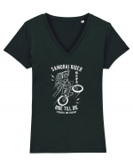 Samurai Rider BMX White Tricou mânecă scurtă guler V Damă Evoker
