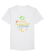 SUMMER Tricou mânecă scurtă guler larg Bărbat Skater