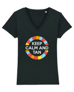 TAN Tricou mânecă scurtă guler V Damă Evoker