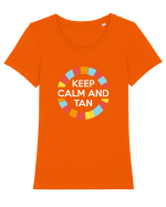 TAN Tricou mânecă scurtă guler larg fitted Damă Expresser