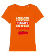 GARDENING Tricou mânecă scurtă guler larg fitted Damă Expresser