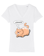 Meaaaw!! Tricou mânecă scurtă guler V Damă Evoker