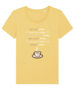 COFFEE Tricou mânecă scurtă guler larg fitted Damă Expresser