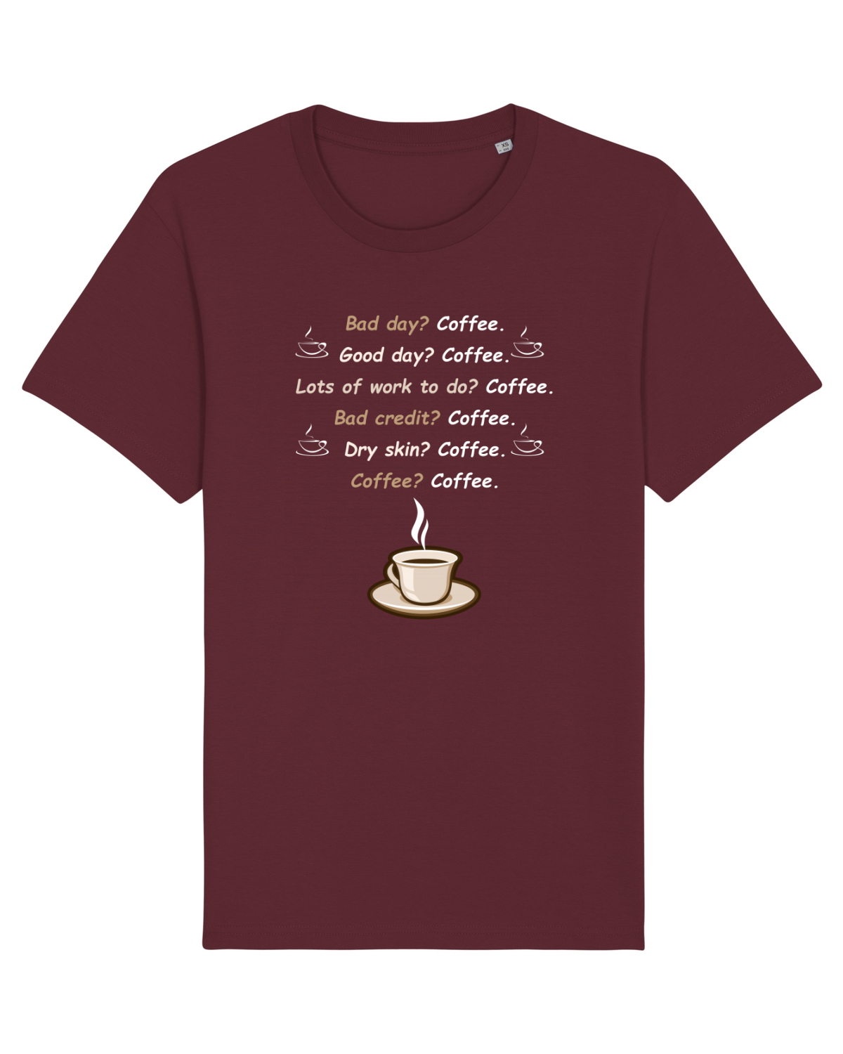 Tricou mânecă scurtă Unisex Rocker Burgundy
