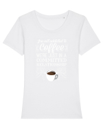 COFFEE Tricou mânecă scurtă guler larg fitted Damă Expresser