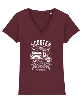 Scooter Classice Side White Burgundy