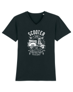 Scooter Classice Side White Tricou mânecă scurtă guler V Bărbat Presenter