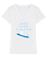 KAYAKYNG Tricou mânecă scurtă guler V Damă Evoker