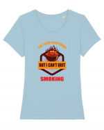 SMOKING Tricou mânecă scurtă guler larg fitted Damă Expresser