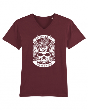 Scorpion King Skull White Burgundy