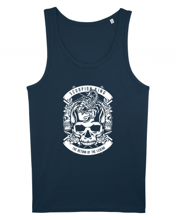 Scorpion King Skull White Navy