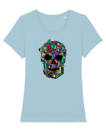 Craniu colorat - Fii unic Tricou mânecă scurtă guler larg fitted Damă Expresser