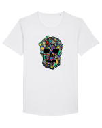 Craniu colorat - Fii unic Tricou mânecă scurtă guler larg Bărbat Skater
