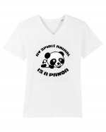 Cute Kawaii Panda Tricou mânecă scurtă guler V Bărbat Presenter