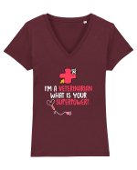 VETERINARIAN Tricou mânecă scurtă guler V Damă Evoker