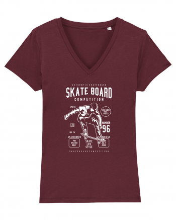 Skateboard Competion White Burgundy