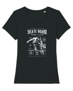 Skateboard Competion White Tricou mânecă scurtă guler larg fitted Damă Expresser