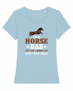 HORSE Tricou mânecă scurtă guler larg fitted Damă Expresser