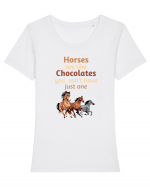 HORSE Tricou mânecă scurtă guler larg fitted Damă Expresser