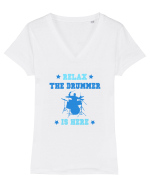 DRUMMER Tricou mânecă scurtă guler V Damă Evoker