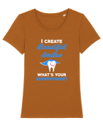 DENTIST Tricou mânecă scurtă guler larg fitted Damă Expresser