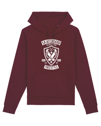 Skateboard Rebellion White Burgundy