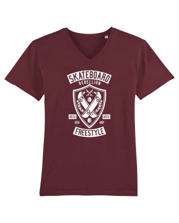 Skateboard Rebellion White Burgundy
