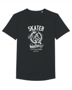 Skater White Tricou mânecă scurtă guler larg Bărbat Skater