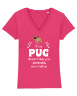 PUG Tricou mânecă scurtă guler V Damă Evoker