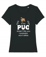 PUG Tricou mânecă scurtă guler larg fitted Damă Expresser