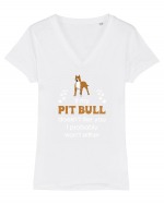 PIT BULL  Tricou mânecă scurtă guler V Damă Evoker