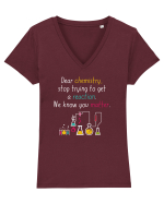 CHEMISTY Tricou mânecă scurtă guler V Damă Evoker