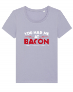 BACON Tricou mânecă scurtă guler larg fitted Damă Expresser