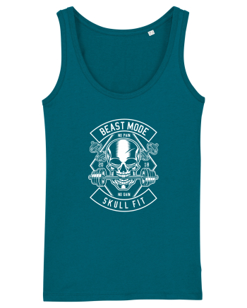 Beast Mode Skull Fitness White Ocean Depth