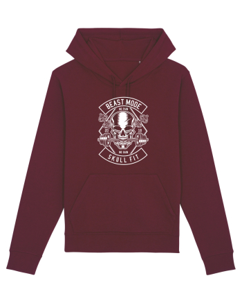 Beast Mode Skull Fitness White Burgundy