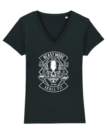 Beast Mode Skull Fitness White Black