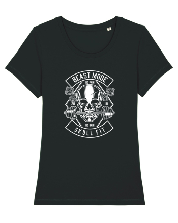 Beast Mode Skull Fitness White Black