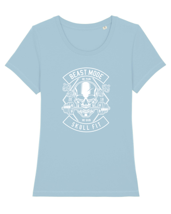 Beast Mode Skull Fitness White Sky Blue