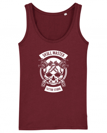 Skull Master Tattoo White Burgundy