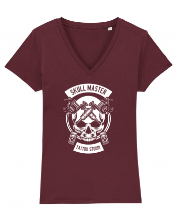 Skull Master Tattoo White Burgundy