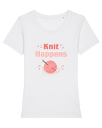KNIT Tricou mânecă scurtă guler larg fitted Damă Expresser