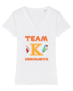 KINDERGARTEN Tricou mânecă scurtă guler V Damă Evoker
