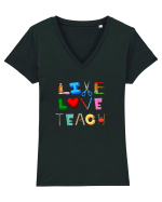 TEACHER Tricou mânecă scurtă guler V Damă Evoker