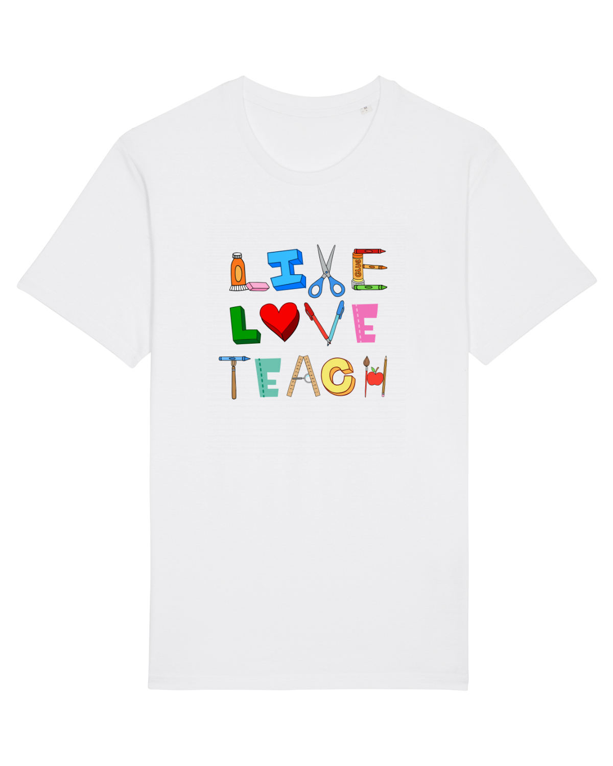 Tricou mânecă scurtă Unisex Rocker White
